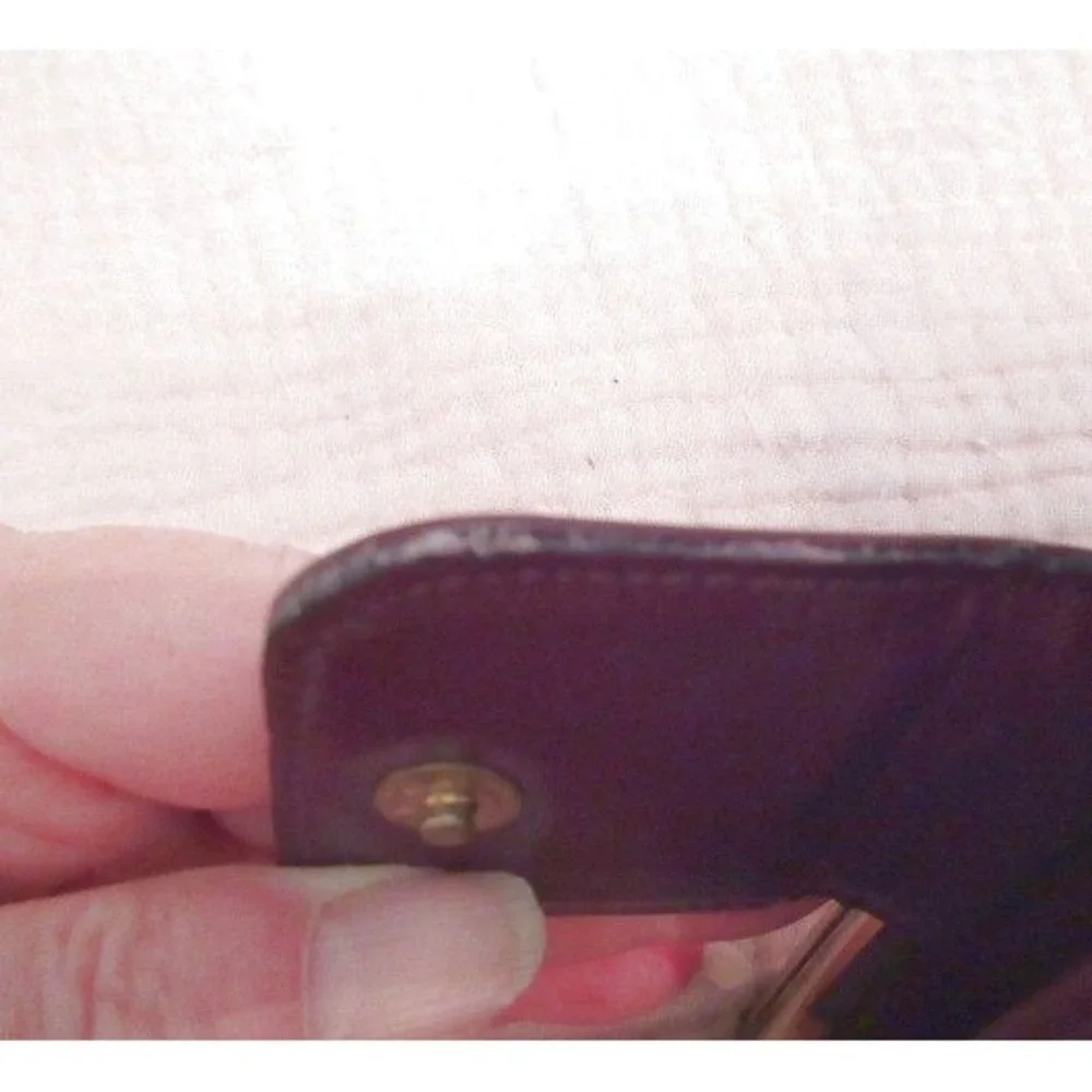 Vintage San Souci Calfskin Leather Checkbook Wallet Clutch Kisslock Old Money